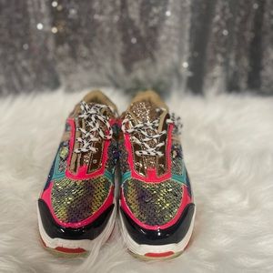 Ko Ti multi color sequin gym shoe 9.5 NEW